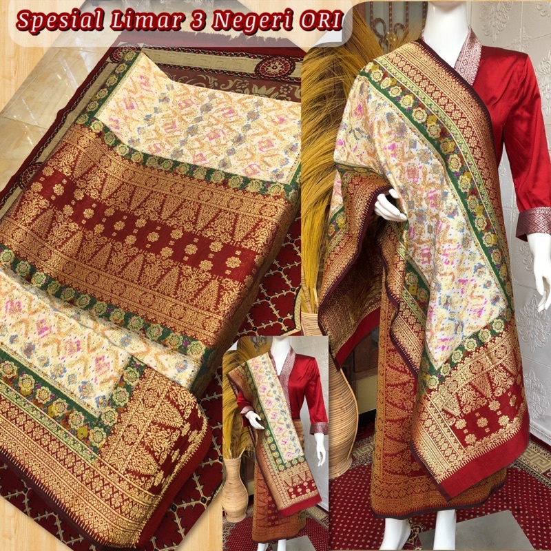 Spesial Songket Limar 3 Negeri ORI /songket tenun asli palembang /ilham songket palembang