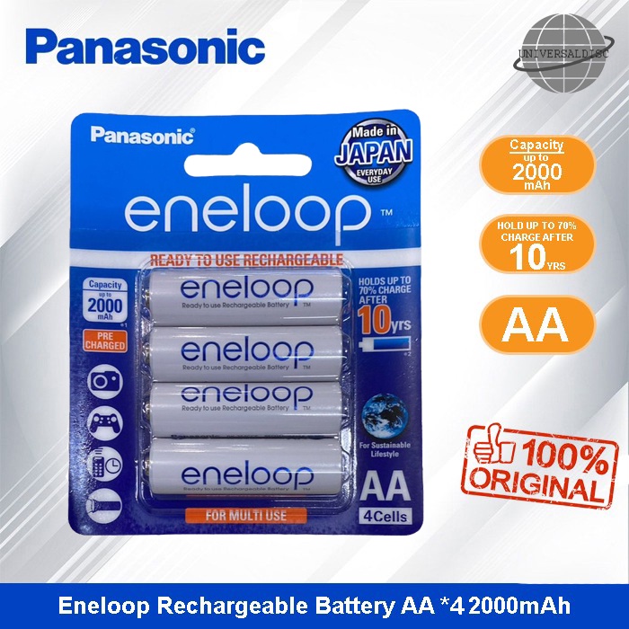 Panasonic Eneloop Baterai Rechargeable AA A2 2000mAH 2 pcs / 4 pcs