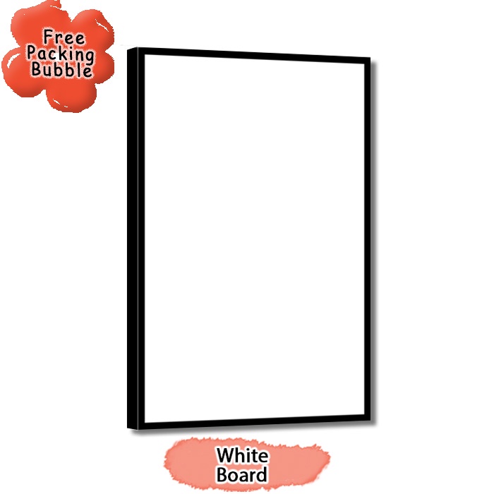 

White Board Melamin / Papan Tulis Putih Ukuran 50x80 cm