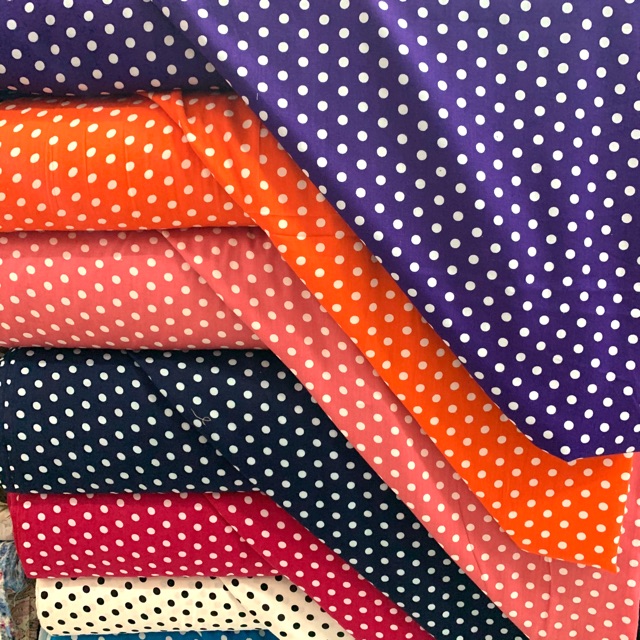 Kain Katun Rayon Motif Polkadot / Rayon Polkadot Per 0,5meter