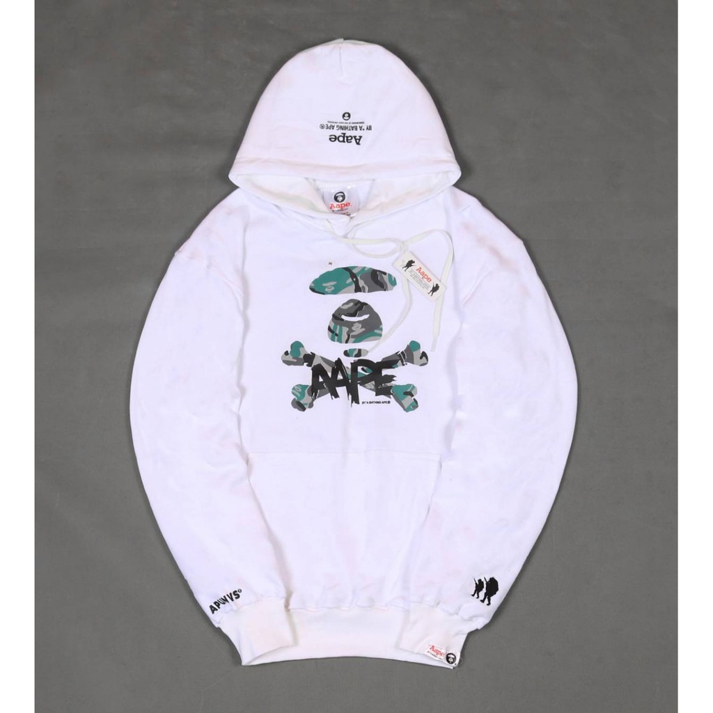 Jaket Hoodie APE UNIVERSE TENGKORAK – White Edition Trendy Casual  Unisex Good Brand Quality Stylish