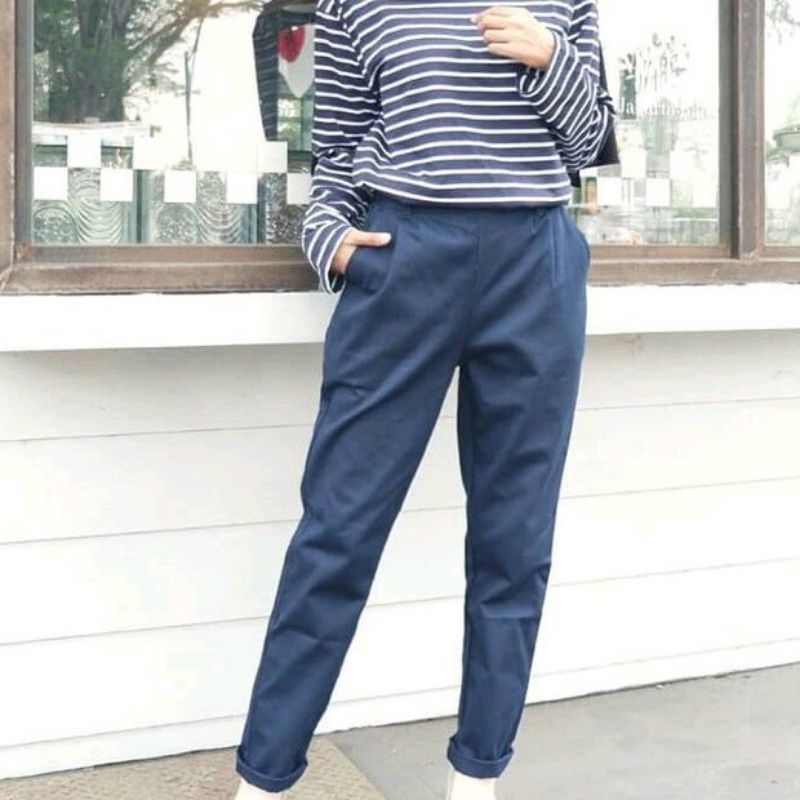 PROMO !!! BAGGY PANTS AMERICAN DRILL / CELANA PANJANG WANITA BAHAN