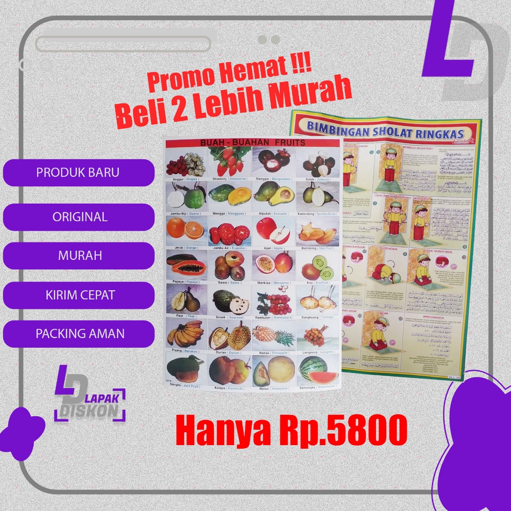 

Promo Poster Beli 2 Lebih Murah | Poster Buah-Buahan Dan Poster Bimbingan Shalat