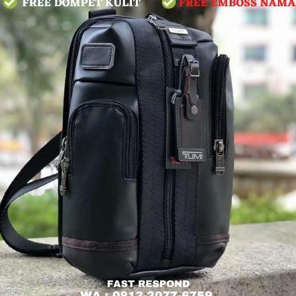 TAS TUMI ALPHA BRAVO SARATOGA BAG PRIA SELEMPANG ORIGINAL LEATHER