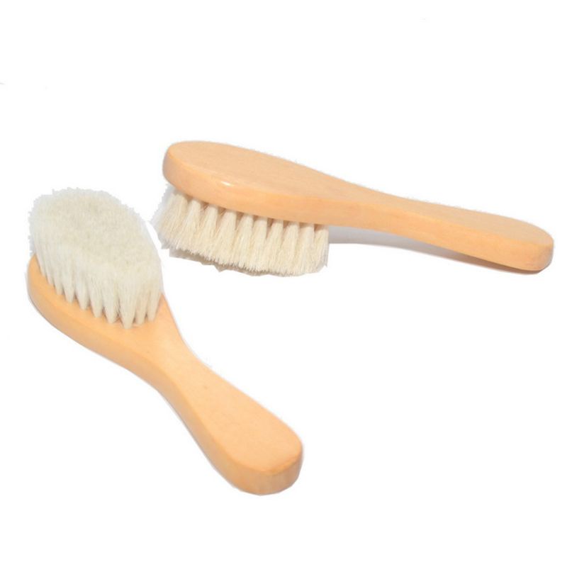 Mary 2pcs / set Sisir Wol Alami Untuk Pijat Kepala Bayi Newborn