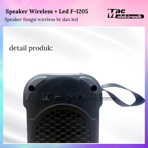 SPEAKER WIRELESS PORTABLE MULTIFUNGSI F-1205 / SPEAKER LED KECIL