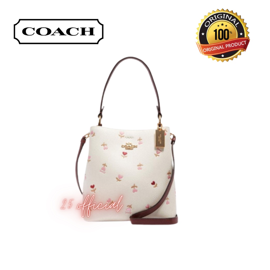 [ORIGINAL] COACH Town Bucket Bag White Purse Heart Floral / Tas Coach Original / Tas Wanita Original