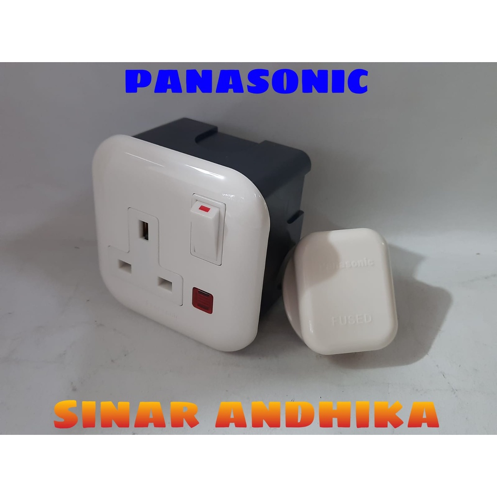 Stop Kontak Ac Set Panasonic Inbow+ Steker Ac  Wbj1214W+Wej9111