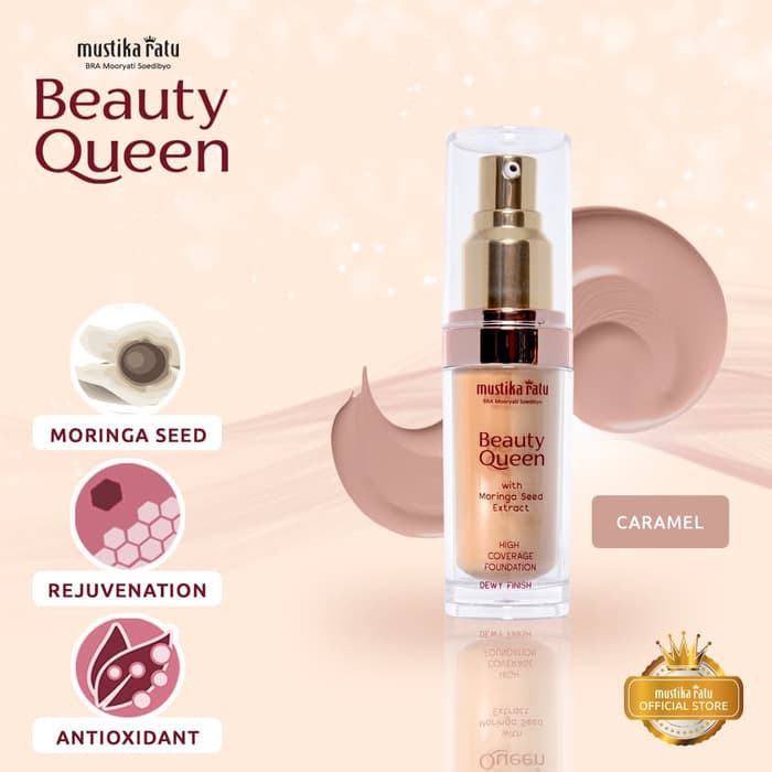 [BEST SELLER] Beauty Queen Mustika Ratu Caramel DEWY Foundation Bedak Coverage BURUAN DIORDER