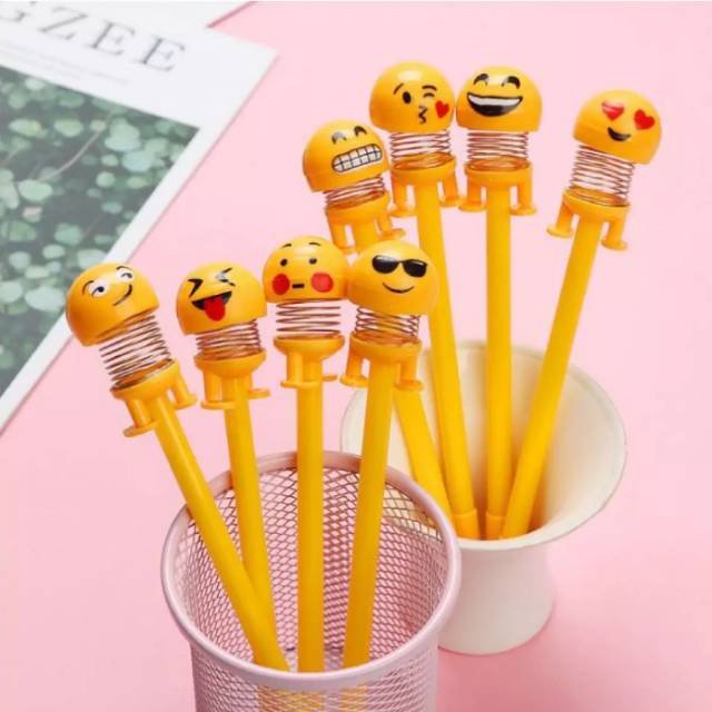

Pena Emoticon Per Karakter Unik Lucu Emoji Karakter Smile Spring Doll Pen Import