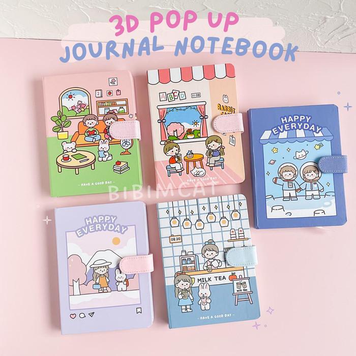 

Jurnalku Mori 3D Pop Up Diary Journal Notebook / Buku Tulis Catatan Unik Lucu