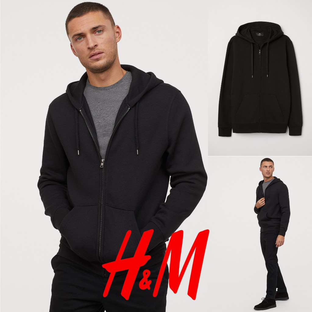 HOODIE H&M ORIGINAL HOODIE BASIC ZIPPER BLACK & PAPER BAG HNM SALE HOODIE HNM HOODIE PRIA WANITA