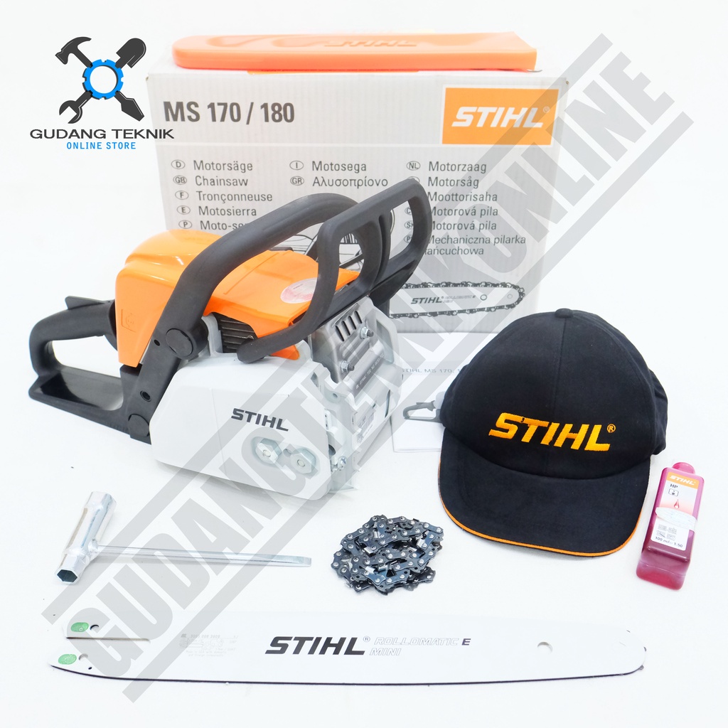 Chainsaw STIHL MS170/MS180 14&quot; 16&quot; 2Tak / Mesin Gergaji Kayu Chainsaw STIHL MS170 14 Inch MS180 16 inch