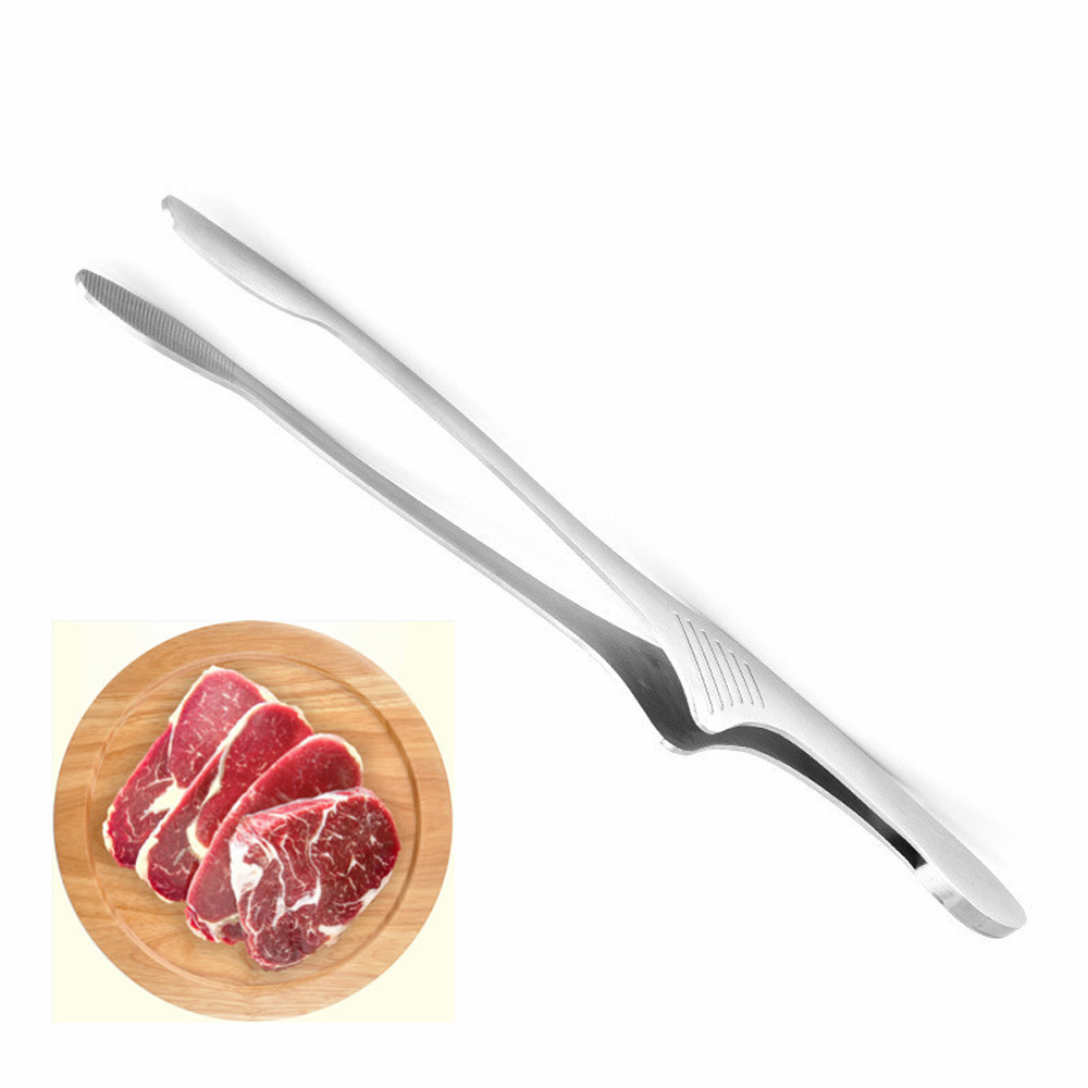 ELEGANT Meat Food Tweezers Grill Barbecue Tool BBQ Tongs Stainless Steel Fish Kitchen Utensil Beef Home Salad Food Clip/Multicolor