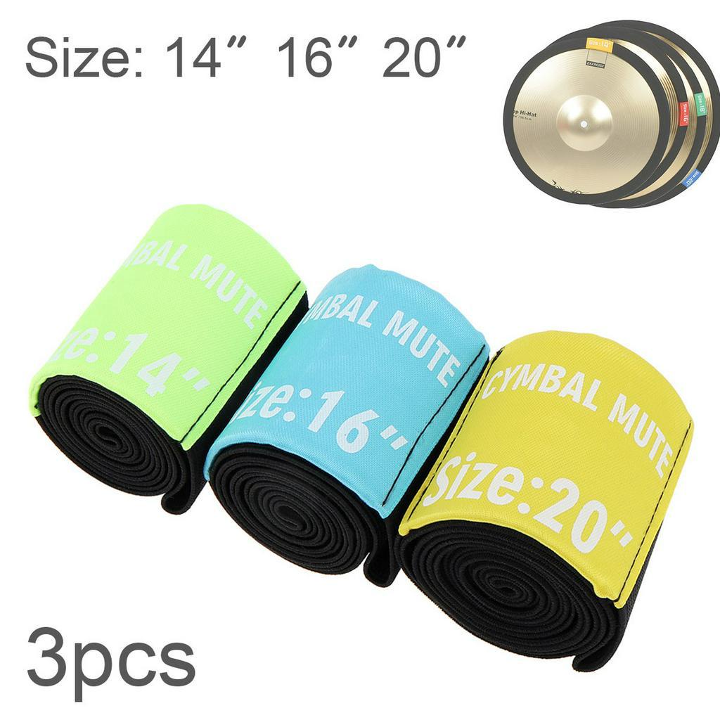 3pcs / Set Peredam Suara Simbal Drum Ukuran 14 / 16 / 20inci Untuk Latihan