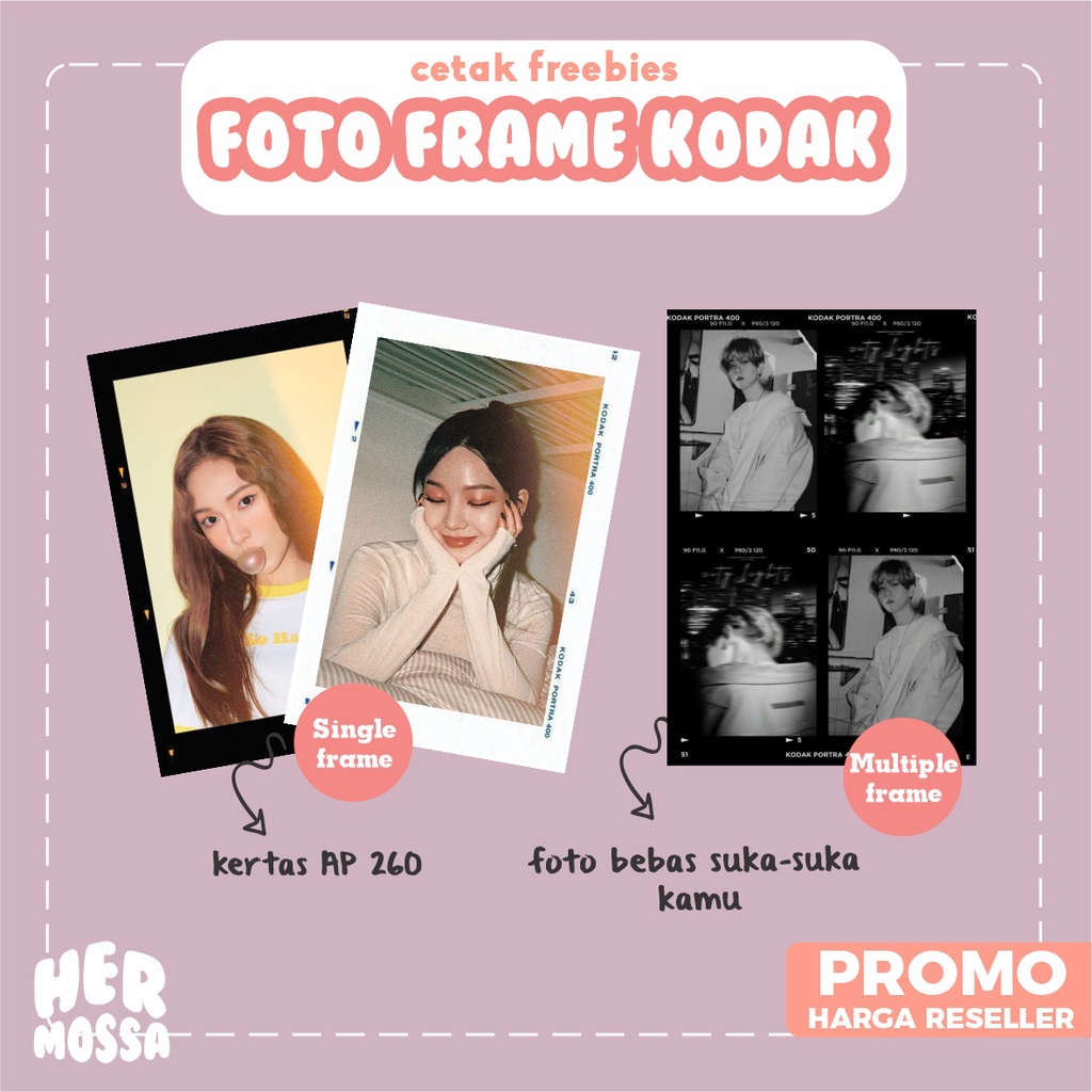 (CUSTOM) CETAK FOTO POLAROID/PHOTOBOX FRAME K0DAK HITAM/PUTIH