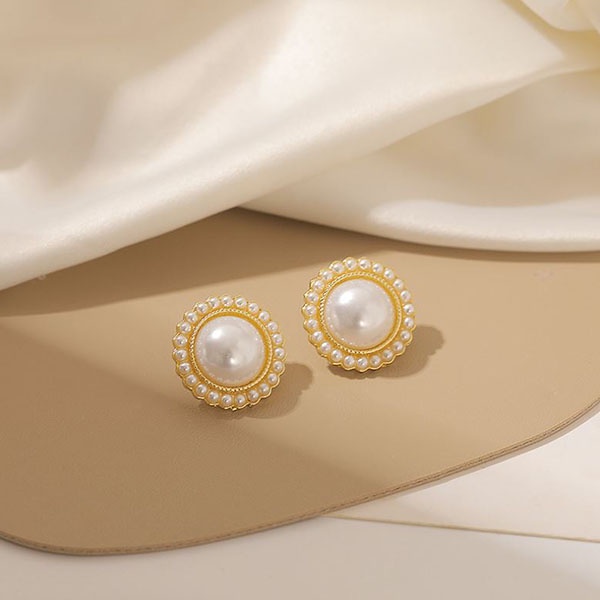 anting s925 mutiara simpel simple pearl earrings jan288(3E2)