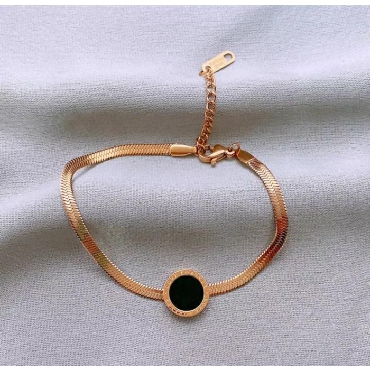 Gelang Titanium wanita anti karat bulgari Premium original
