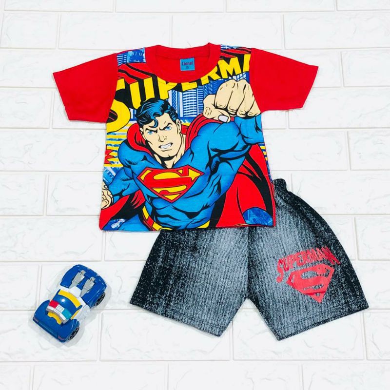 SETELAN BAJU ANAK LAKI LAKI USIA 1-5 TAHUN SUPERMAN