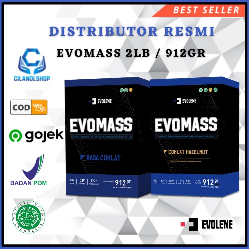Evolene Evo Mass EvoMass Gainer 912 Gram Gr 912gram 912gr 2lbs BPOM HALAL