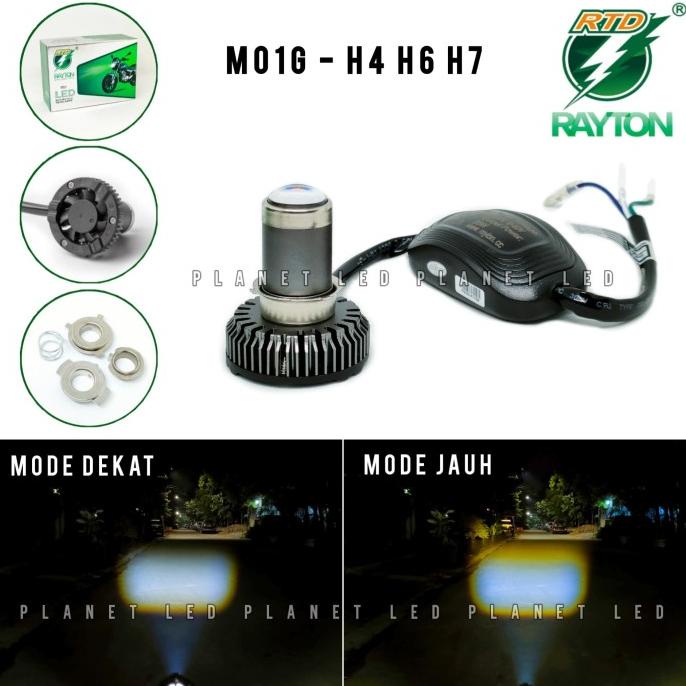ORIGINAL RTD Rayton - Lampu Depan LED M01G + Kipas - H4 H6 H7 - ACDC