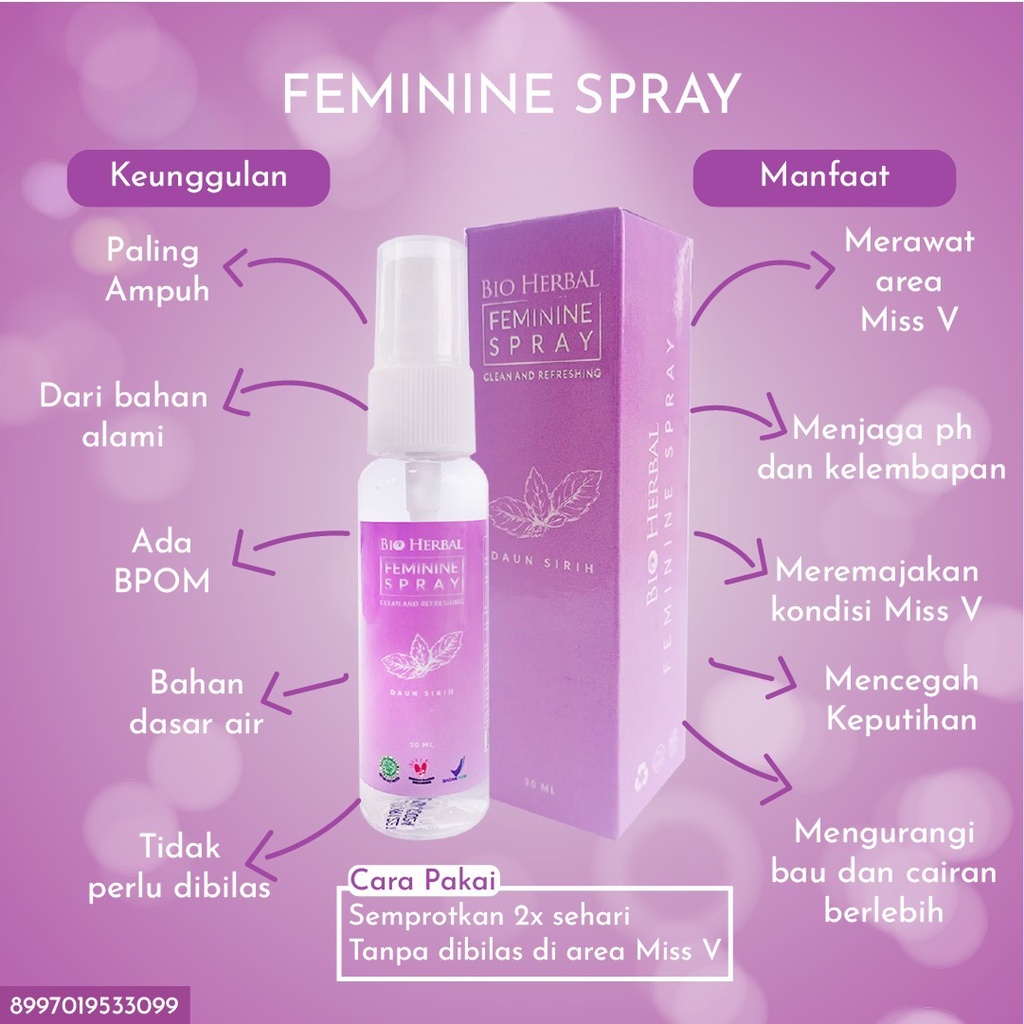 Bio Herbal Feminine Spray Pewangi Kewanitaan / Intimate Spray 30ml Original BPOM