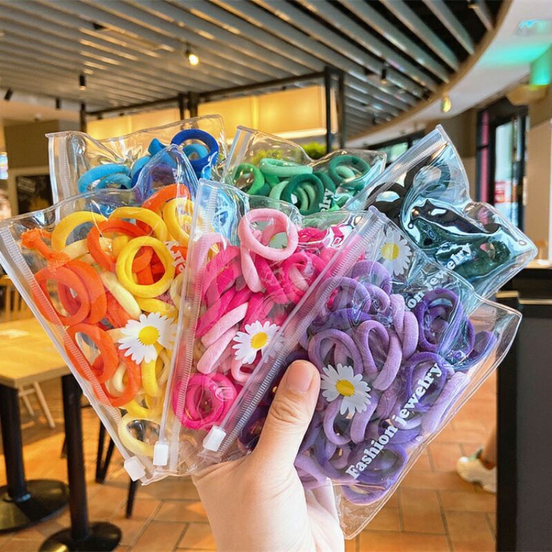 [KD] Karet Rambut Donat / Ikat Rambut Donut isi 50 pcs / lkat Rambut Korea warna warni