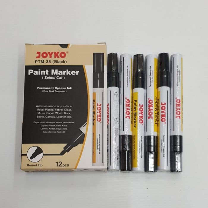 

SPIDOL PERMANEN JOYKO PTM-38 HITAM| PAINT MARKER | STATIONERY | ATK