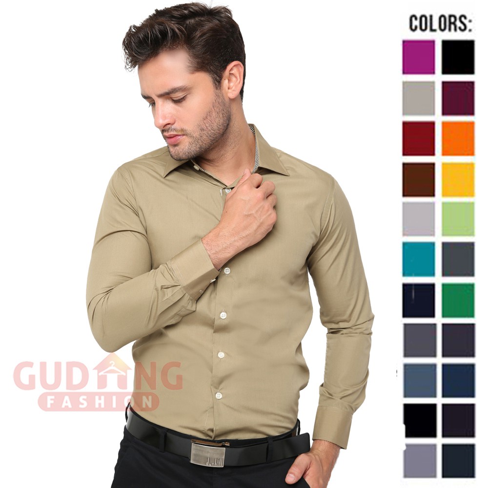 Kemeja Formal Pria Slim Fit Simple Elegant - Banyak Pilihan Warna LNG (COMB)