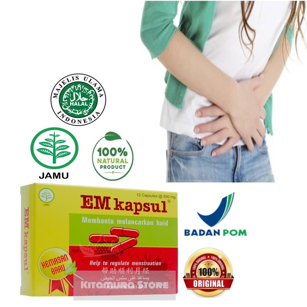 EM KAPSUL pelancar HAID herbal doz @12 capsule