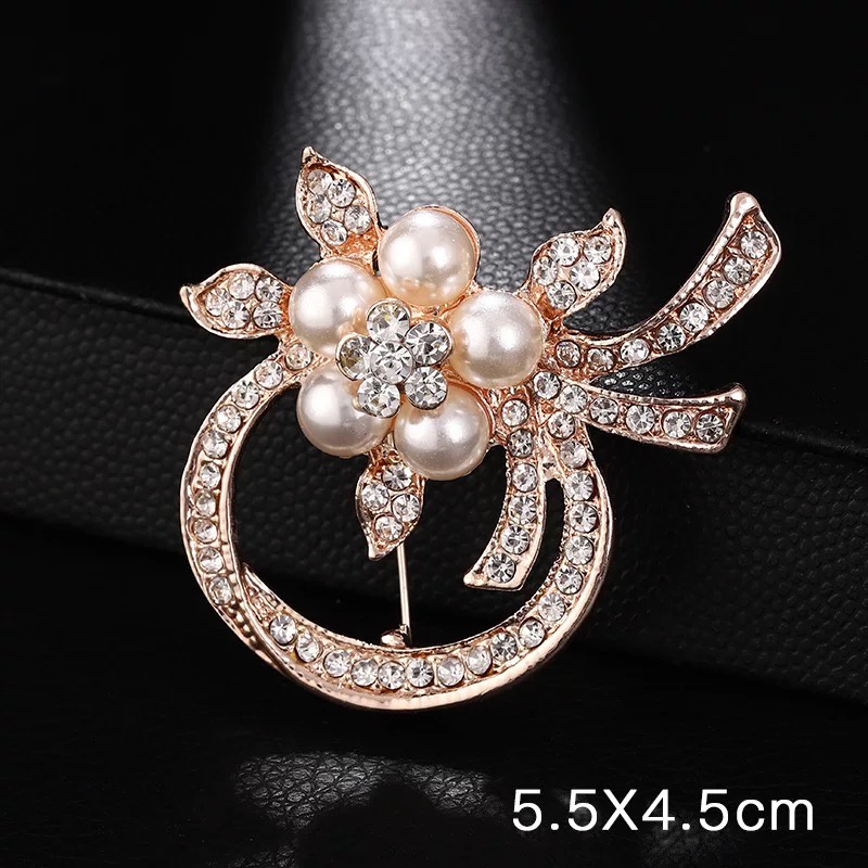 Baru Kreatif Mutiara Pin Bros Berlian Imitasi Bros Elegan Cukup Gaya Bros Mutiara Bros-46#