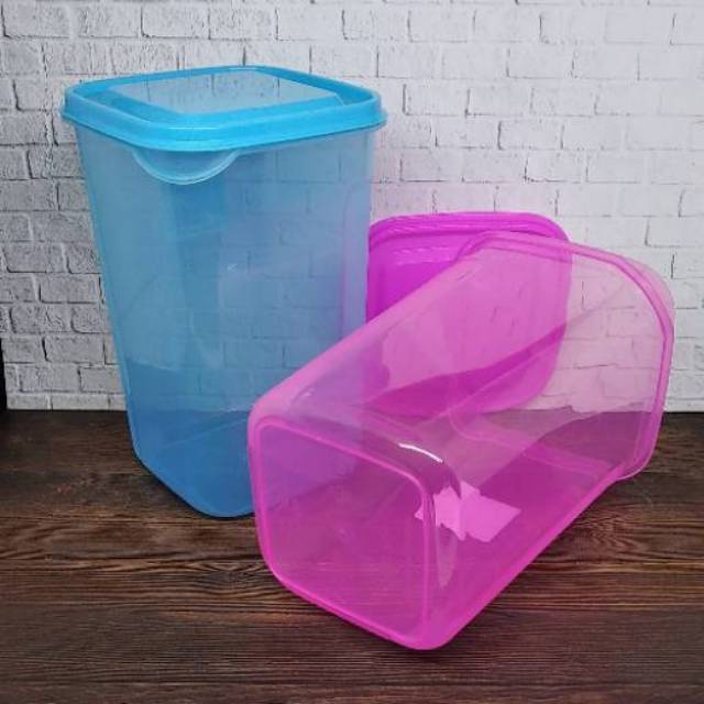 promo 4 pcs toples plastik mutiara // toples model kotak // toples serba guna // toples kue kering // toples permen BPA FREE