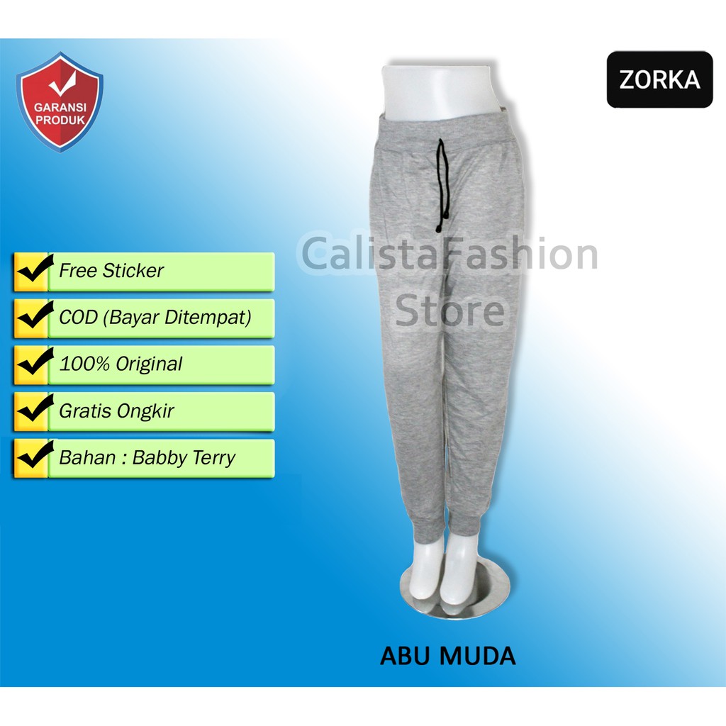 Celana Joger Wanita | Sport Jogger Pants Cewek | Baby Terry Melar Adem Ringan - Bisa COD