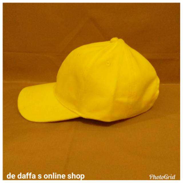 Topi Baseball Dewasa  polos warna Kuning Pria Wanita Casual - Kuning.