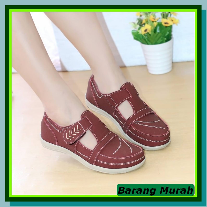Flatshoes Yorine Sandal Wanita Elegan Kekinian Cod Sepatu Wanita  WQ161 Sepatu Wanita Flatshoes Kul