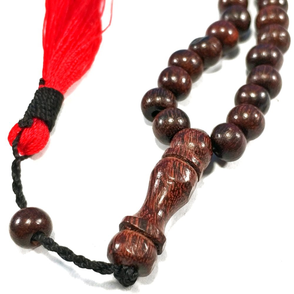 TASBIH KAYU ASLI GALIH ASEM SIZE BUTIR 8MM MODEL BULAT 99BUTIR DIJAMIN ASLI