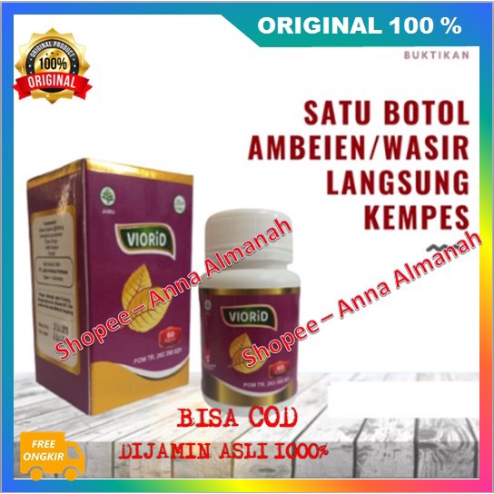 Viorid Kapsul Obat Ambeien Wasir Herbal Alami Paling Ampuh 100% ASLI ORIGINAL BPOM