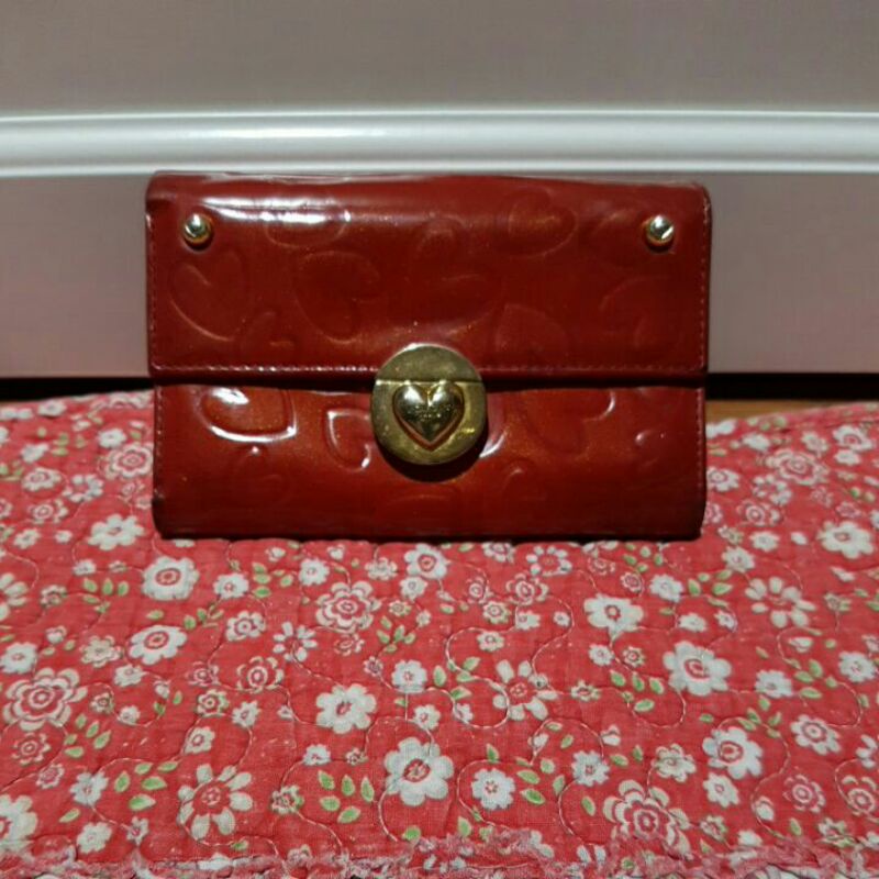 Preloved Dompet lipat merah Lovcat Paris