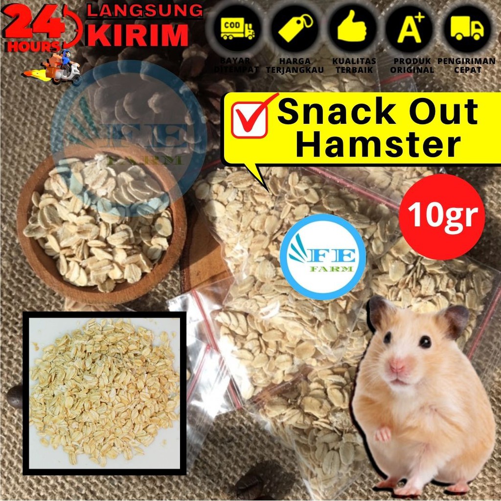 Snack hamster rolled oat 10gr cemilan hamster makanan hamster FEFARM