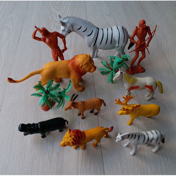MAINAN WILD ANIMAL JUNGLE SET HEWAN LIAR KUDA PUTIH ISI 10 PCS NO.A586