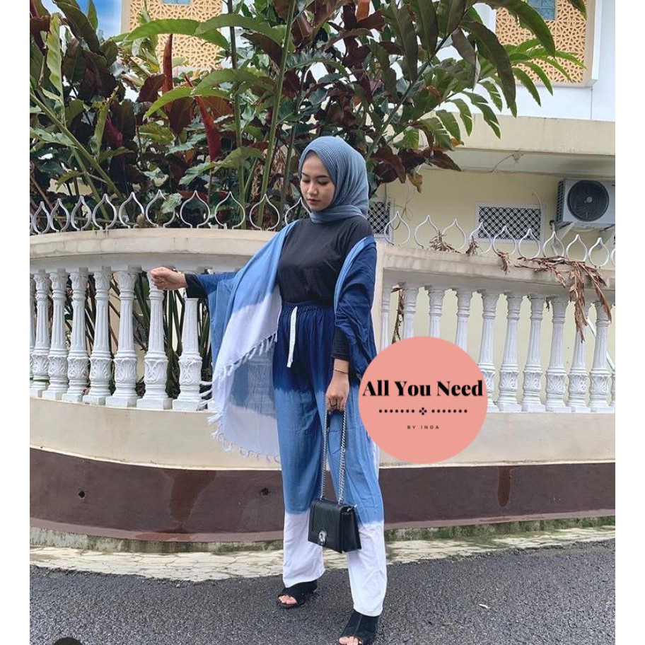 Setelan Cardigan Kulot Tie dye Gradasi Normal Quality