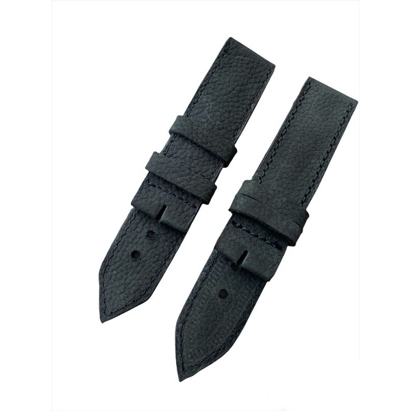 Strap Tali jam tangan Kulit Asli Full hitam 24mm