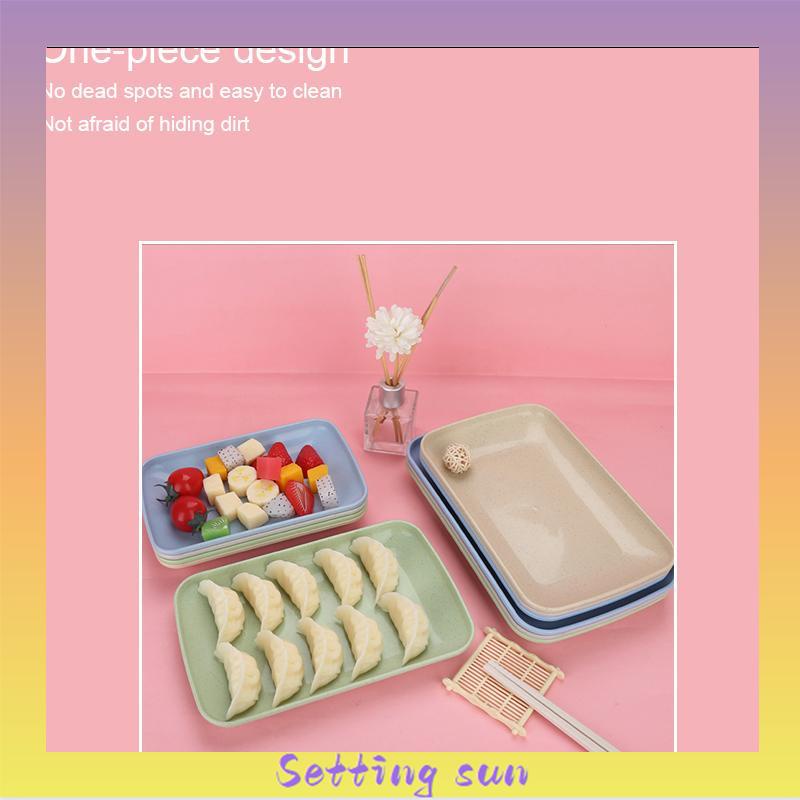 Piring Kecil Simple Longitudinal Piring Eat Snack Bread Cookie Bpa Free Plastic TN