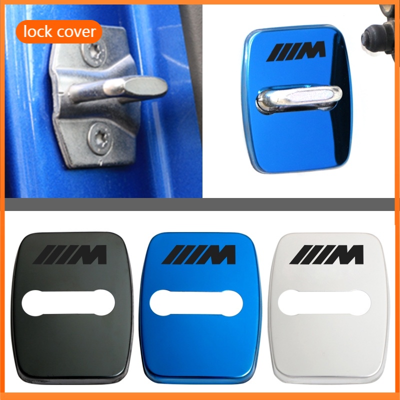 4pcs Case Cover Kunci Pintu Mobil Bahan Stainless Steel Untuk Seri X1 X3 X4 X5 X6 M1 M3