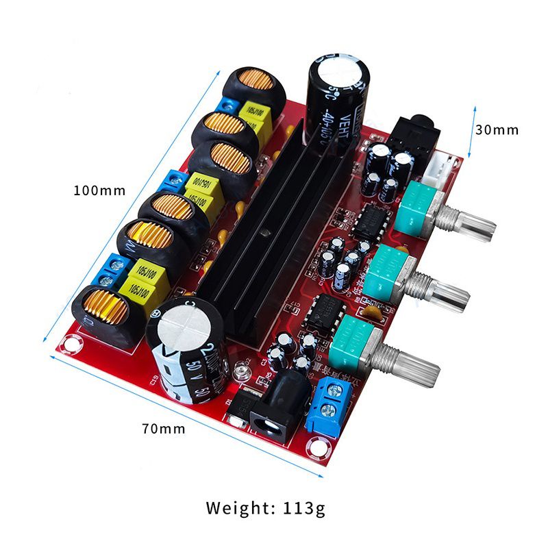 KIT AMPLI CLAS D SUBWOOFER MH - 139 ORIGINAL 32 PIN POWER AMPLIFIER MOBIL CLASS D TPA3116D2 DIGITAL AUDIO 2.1 2X50W+100W  12-24V