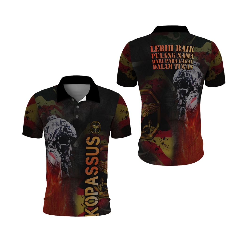 [Riashop] Kaos Kerah Kopassus | Polo Shirt Kopassus | Kaos Kopassus Asli