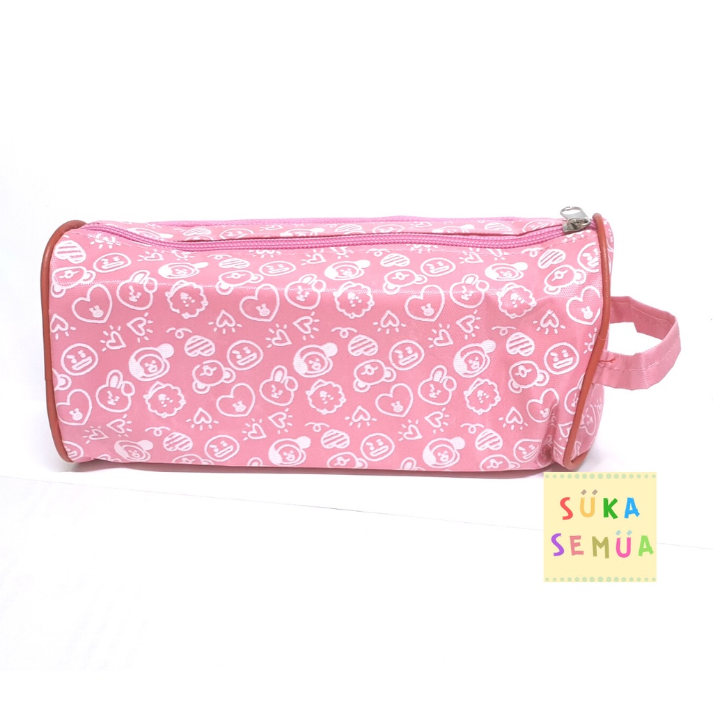 Tempat Pensil 2 Resleting BTS - BT21 // Kotak Pinsil Alat Tulis Wadah Kostak Pencil Case KPop Army-1