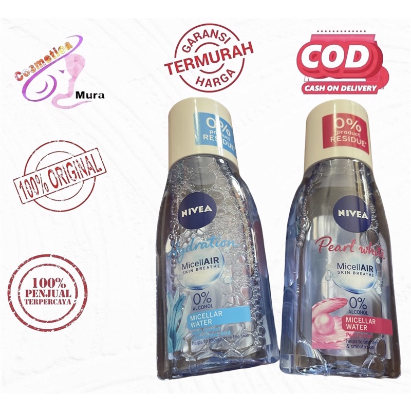 [ 125 ml ] nivea Micellair water hokkaido | nivea micellar water | Nivea pembersih wajah hydration || nivea micelaar water pearl white || micelair water black expert