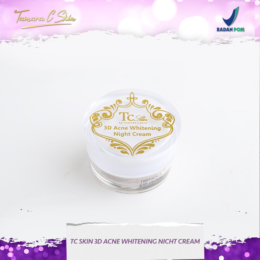 Skincare Jerawat Cream Wajah 3D Acne Whitening Night Cream TCSKIN