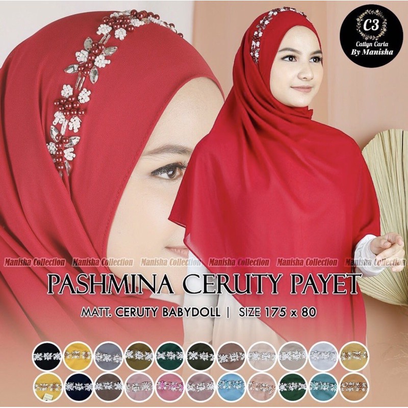 Hijab Pashmina - Pashmina Tali Payet - Ceruty Babydoll - Pashmina Ceruty Payet